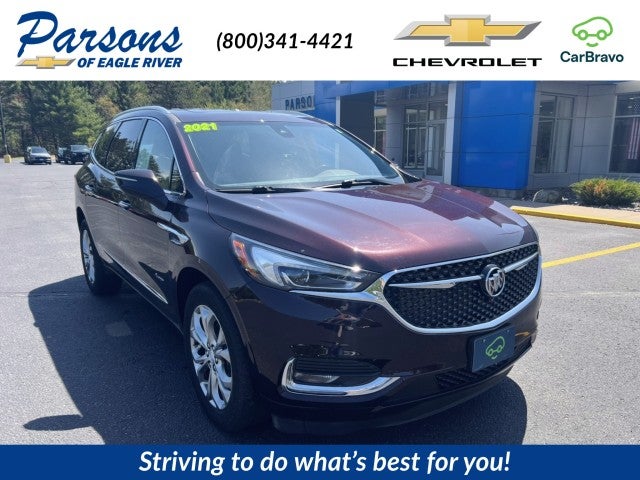 2021 Buick Enclave Avenir in Rich Garnet Metallic — front three-quarter view