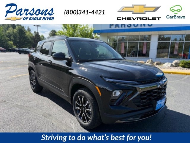 2026 Chevrolet Trailblazer ACTIV in Mosaic Black Metallic — front three-quarter view